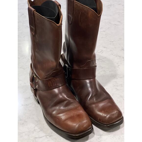 Durango Men’s Leather Harness Biker Cowboy Boots Farm Square Toe Size 11.5 Brown - Picture 4 of 11